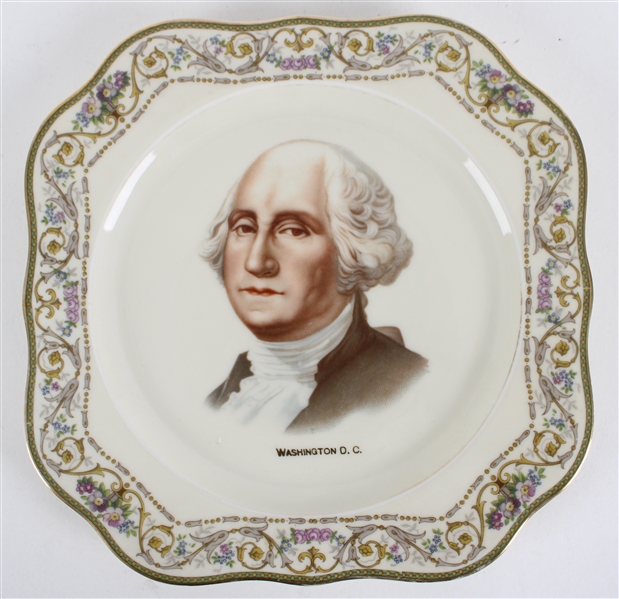 1930s George Washington 1st President of the United States 8.5" Plate by Imparial Bohemian