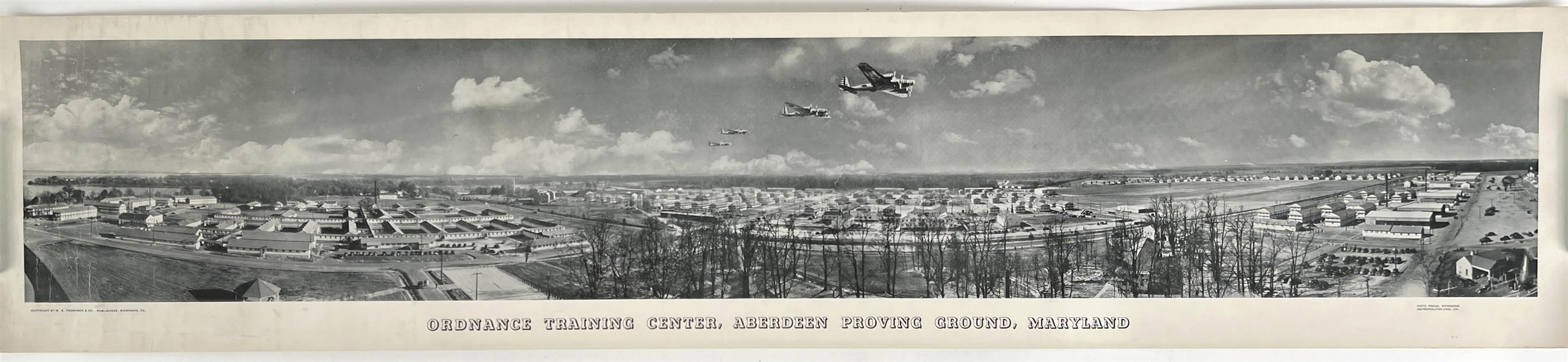1940s Ordnance Training Center Aberdeen Proving Ground Panoramic Photos - Lot of 5 