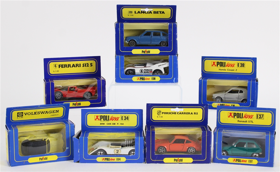 1960s-70s Politoys & Polistil MIB Scale Model Cars - Lot of 8
