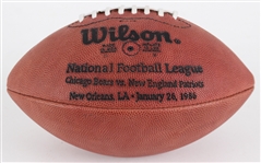 1986 Chicago Bears New England Patriots ONFL Rozelle Super Bowl XX Football (MEARS LOA / Pepper Burruss Collection) First Super Bowl Logo'd Football