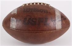 1985 Game Used USFL Harry Usher Football w/ White Stripes (MEARS LOA / Pepper Burruss Collection)