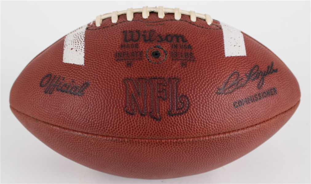 1975 Game Used ONFL Rozelle Night Game Football w/ White Stripes (MEARS LOA / Pepper Burruss Collection)
