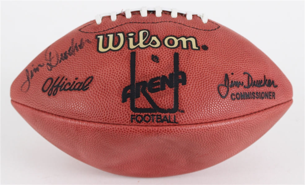 1994-96 Jim Drucker Arena Football League Commissioner Signed Official Football (MEARS LOA / JSA / Pepper Burruss Collection)