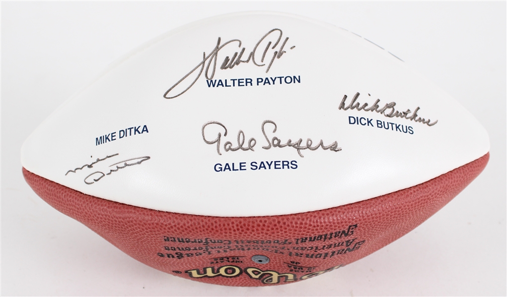 1990s Mike Ditka Dick Butkus Gale Sayers Chicago Bears Legends Multi Signed ONFL Tagliabue Football (JSA)