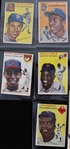 1954 Topps Baseball Trading Cards Complete Set of 250 Cards w/ #10 Jackie Robinson, #90 Willie Mays, #94 Ernie Banks Rookie, #128 Hank Aaron Rookie, both Ted Williams & More