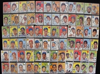 1954 Topps Baseball Trading Cards Complete Set of 250 Cards w/ #10 Jackie Robinson, #90 Willie Mays, #94 Ernie Banks Rookie, #128 Hank Aaron Rookie, both Ted Williams & More