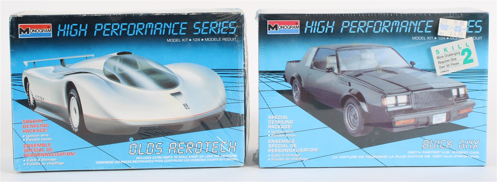 1988-89 Monogram MIB Scale Model Car Kits - Lot of 2 w/ #2784 Buick GNX and #2910 Olds Aerotech