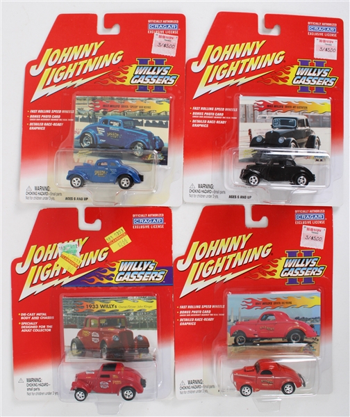 2000s Johnny Lightning Willy Gassers II MOC Scale Model Matchbox Cars - Lot of 4