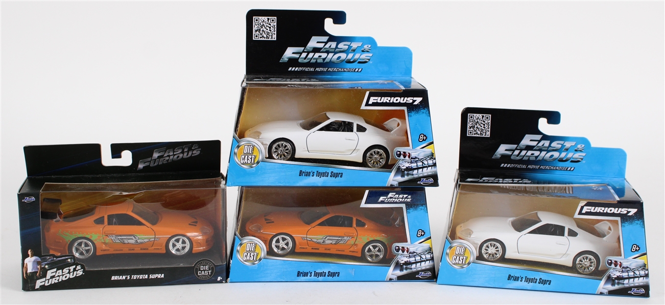 2015-17 Fast & Furious Brians Toyota Supra MIB Jada Toys Scale Model Cars - Lot of 4