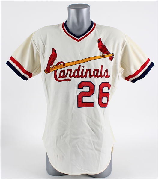 1981 Steve Braun St. Louis Cardinals Game Worn Home Jersey (MEARS LOA)