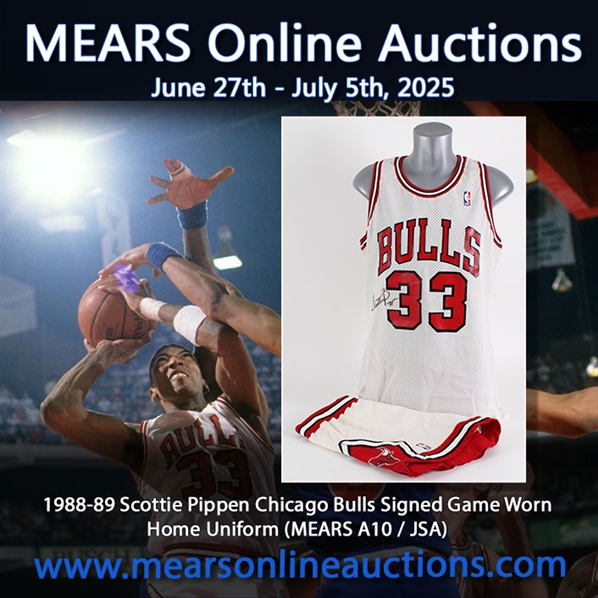 1988-89 Scottie Pippen Chicago Bulls Signed Game Worn Home Uniform (MEARS A10 / JSA)