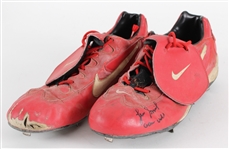 1990's Lee Smith Signed Nike Game Worn Baseball Cleats (MEARS LOA / JSA)