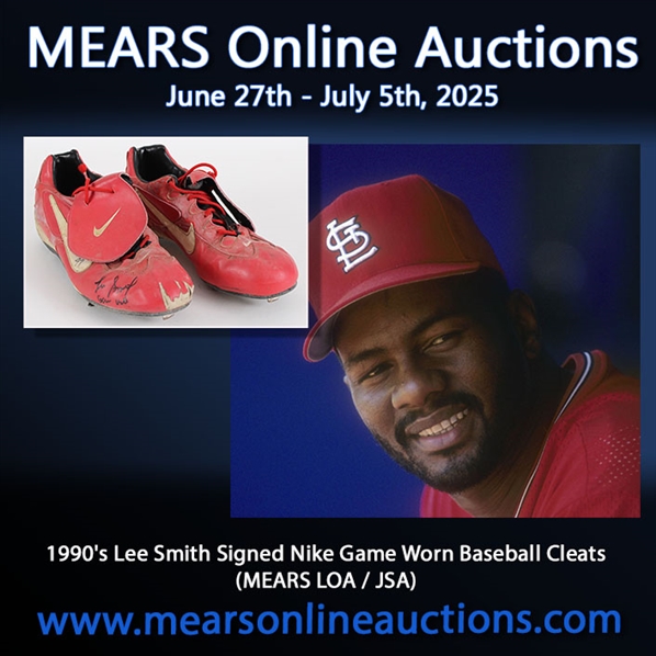 1990s Lee Smith Signed Nike Game Worn Baseball Cleats (MEARS LOA / JSA)