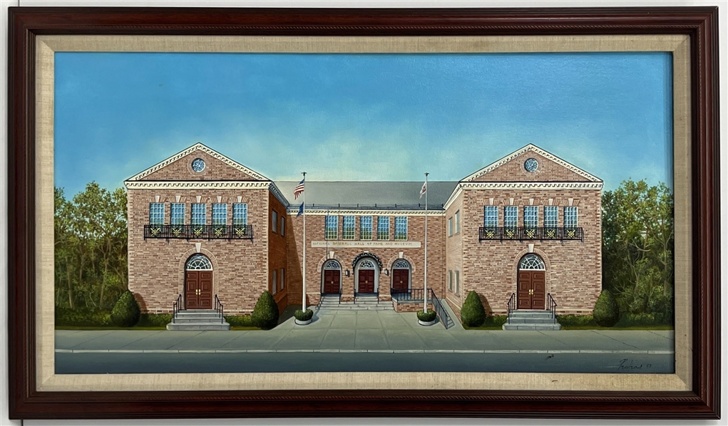 1997 National Baseball Hall of Fame and Museum 25x44 Framed Canvas Painting
