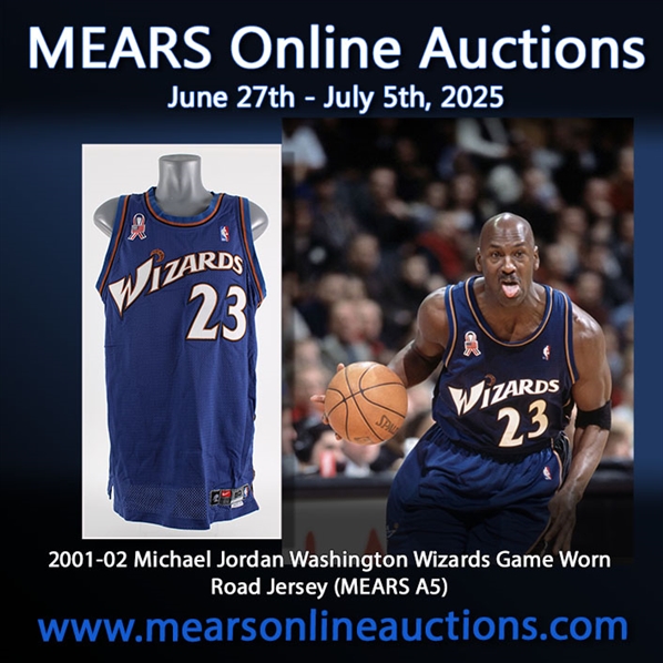 2001-02 Michael Jordan Washington Wizards Game Worn Road Jersey (MEARS A5)