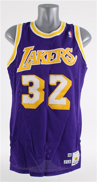 1988-89 Magic Johnson Los Angeles Lakers Road Jersey (MEARS LOA)