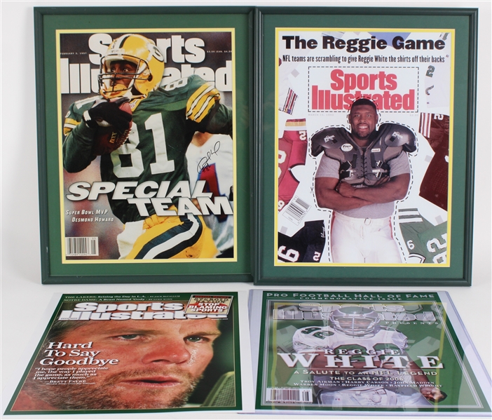 1990s-2000s Desmond Howard & Brett Favre GB Packers Signed 18x23 Framed Prints (Lot of 6)(JSA)