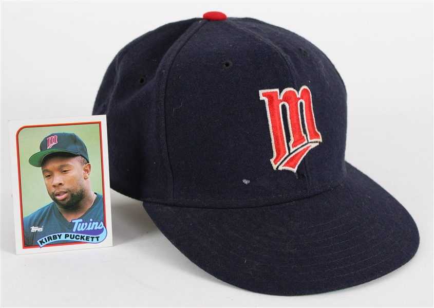 1992-93 Kirby Puckett (Attributed) Minnesota Twins Game Worn Cap (MEARS LOA)