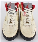 1990-91 Michael Jordan Chicago Bulls Signed Nike Air Jordan V Game Worn Sneakers (MEARS LOA / JSA)