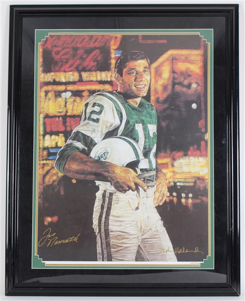 1965-76 Joe Namath NY Jets Signed 34x44 LE Framed Print (JSA) 