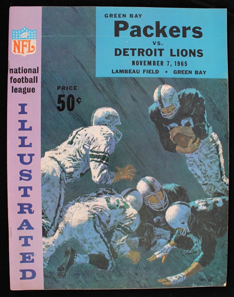 1965 Green Bay Packers vs Detroit Lions NFL Illustrated Magazine