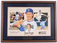 1999 Robin Yount Milwaukee Brewers Signed 25x34 Framed HOF LE Cooperstown Print (JSA) 