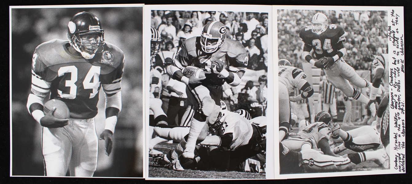 1980-89 Herschel Walker Georgia Bulldogs Dallas Cowboys and Minnesota Vikings 8"x10" Original Photos (Blank Back) (Lot of 3)