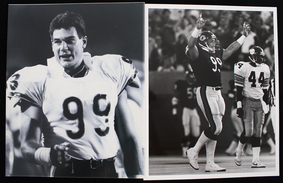 1987 Dan Hampton Chicago Bears 8"x10" Brian Spurlock and Tom DiPace Original B&W Photos (Lot of 2)