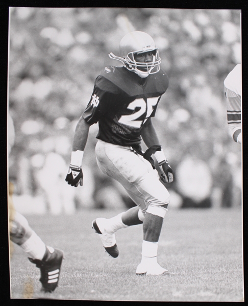 1989 Raghib Ishmael Notre Dame 8"x10" Original C. Rydlewski B&W Photo