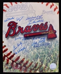 2000s Milwaukee Braves Multi Signed 8" x 10" Flat w/ 12 Signatures Including Del Crandall, Lou Burdette, Gene Conley & More (JSA)