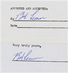 1955 Bob Lemon Cleveland Indians Signed Greatest Sports Thrill Radio Program Contract (JSA)