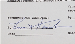 1955 Signed Greatest Sports Thrill Radio Program Contract (JSA)