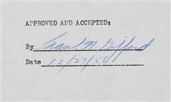 1956 Frank Gifford New York Giants Signed Greatest Sports Thrill Radio Program Contract (JSA)
