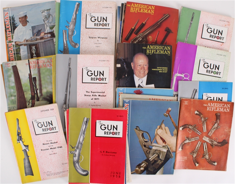 1958-84 The American Rifleman The Gun Report Magazine Collection - Lot of 36 Issues
