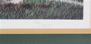 1995 Brett Favre Heart of Gold Signed 24x32 Framed LE 72/804 Print (JSA)
