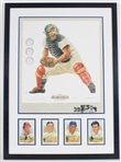 Johnny Bench, Yogi Berra, Rick Ferrell Signed 26x36 Framed LE Baseballs Greatest On One Field Print (JSA) 