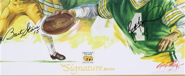 1996 Bart Starr & Brett Favre Signed 29x34 Signature Series 29x34 Framed LE Print (JSA) 