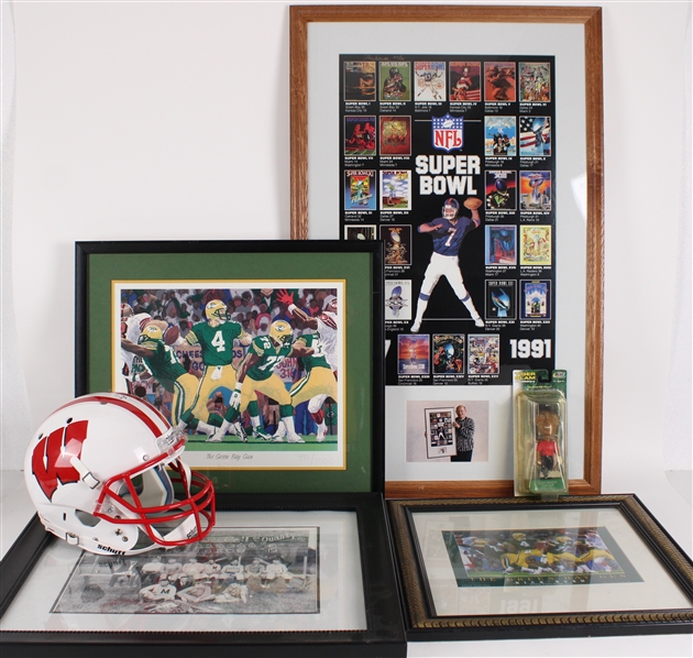 1990s Green Bay Packers 24x39 Framed Super Bowl Poster, Prints, & more (Lot of 6)