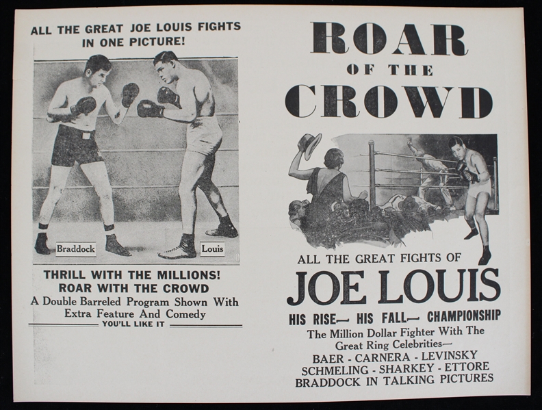 1953 Joe Louis "Roar of the Crowd" Documentary Flyer