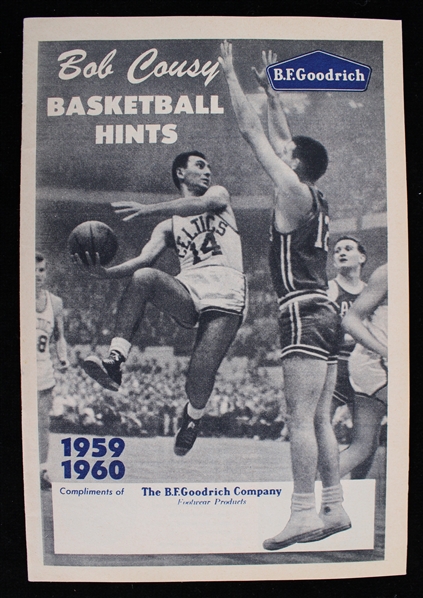 1959-1960 Bob Cousy Boston Celtics B.F Goodrich Basketball Hints Booklet 