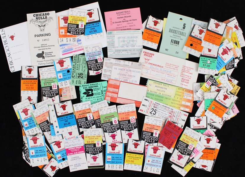 1960s-1990s Chicago Bulls Detroit Pistons UCLA and More Ticket Stubs Ticket Envelopes and Press Pass (Lot of 100+)