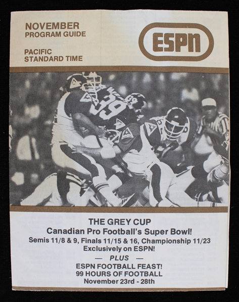 1980 ESPN November Program Guide