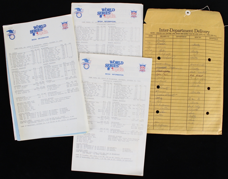 1982 Milwaukee Brewers St. Louis Cardinals Milwaukee County Stadium World Series Games 3, 4, 5 Media Information Packets