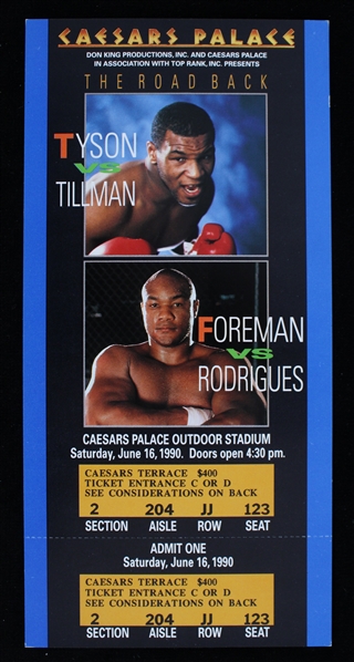 1990 Mike Tyson vs Henry Tillman at Caesars Palace Full Ticket 
