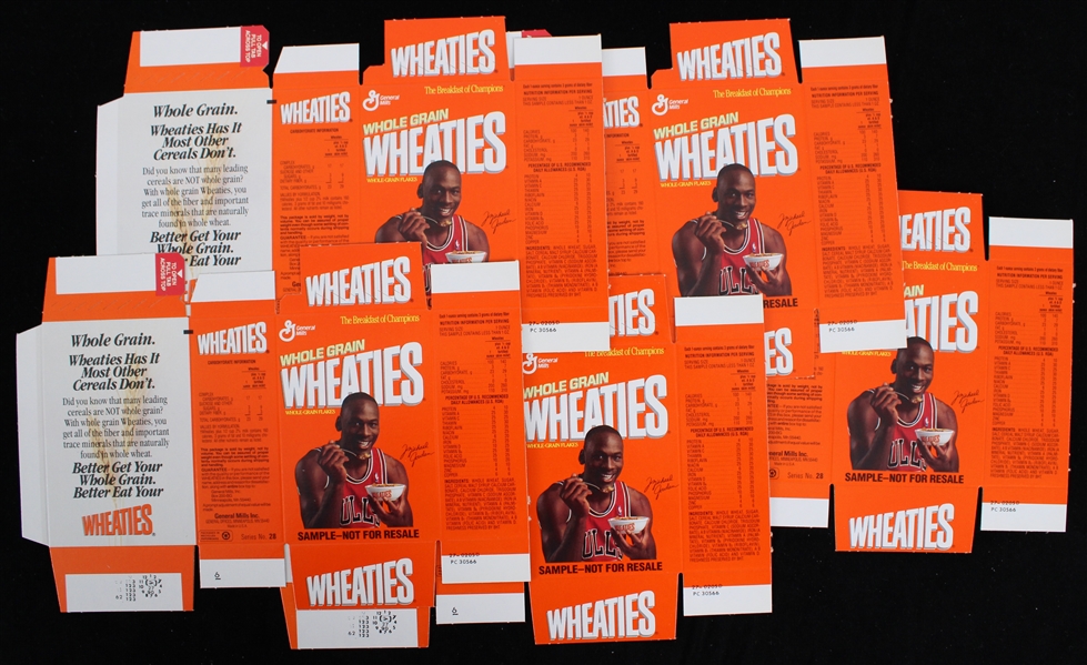 1990s Michael Jordan Chicago Bulls 3" Sample Wheaties Boxes (Unfolded) (Lot of 5)