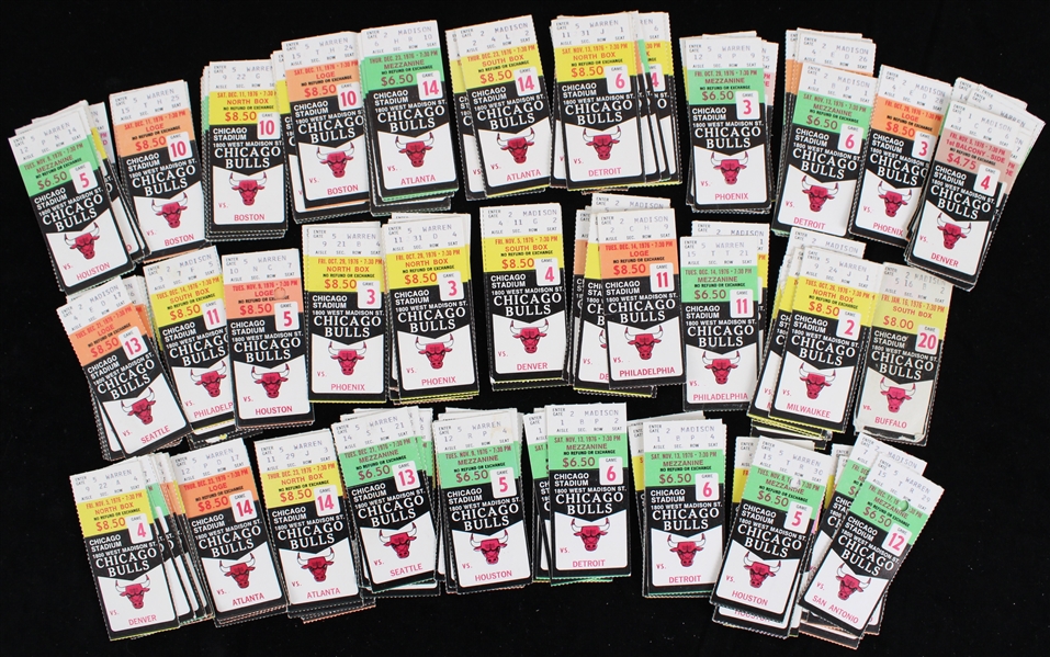 1976 Chicago Bulls Ticket Stubs (Lot of 150+)