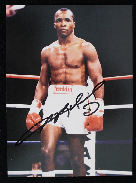 1970s-80s Sugar Ray Leonard Autographed 5"x7" Color Photo (JSA)