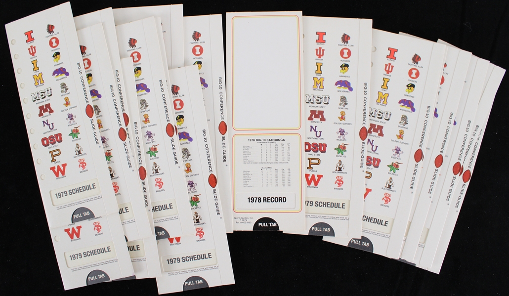 1979 Big 10 Slide Guide Football Schedules (Lot of 19)