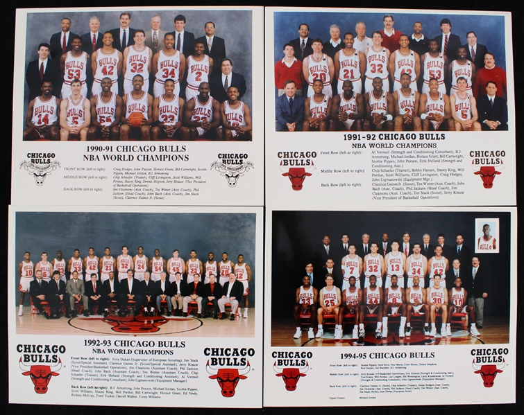 1990-98 Chicago Bulls Team Photos (Lot of 7)