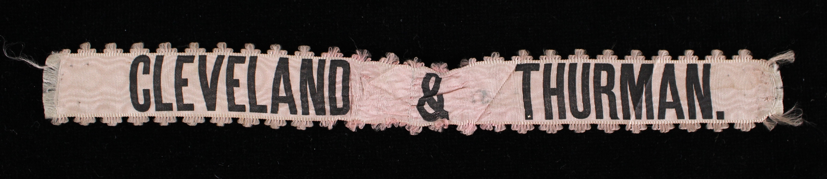 1888 Grover Cleveland Allen Thurman Presidential Campaign 10" Ribbon
